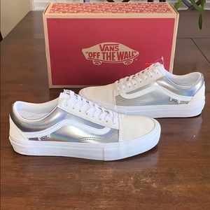 Vans Old Skool Pro Iridescent Silver & White Shoes